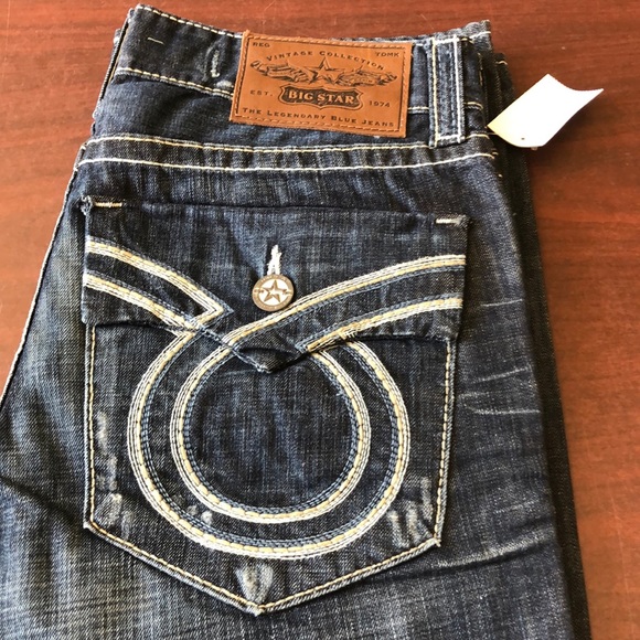 NWT Union Vintage Look/Distressed Denim Jeans, Thick Stitch Embroidered - Picture 2 of 5